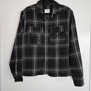 PacSun Black Tweed Plaid Overshirt/‎ Jacket Mens Medium Shacket Winter Checkered